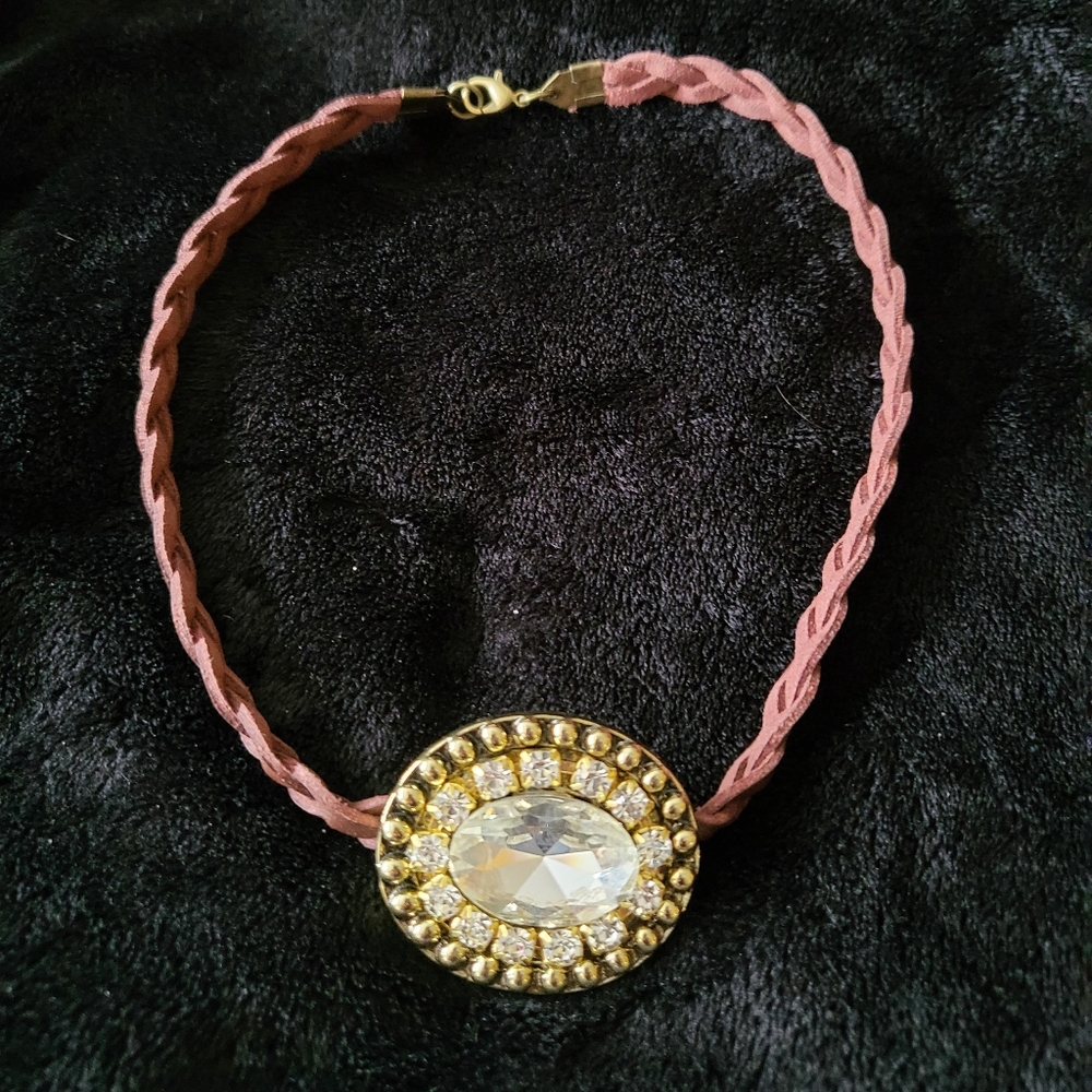 SFC Leather Rhinestone Choker